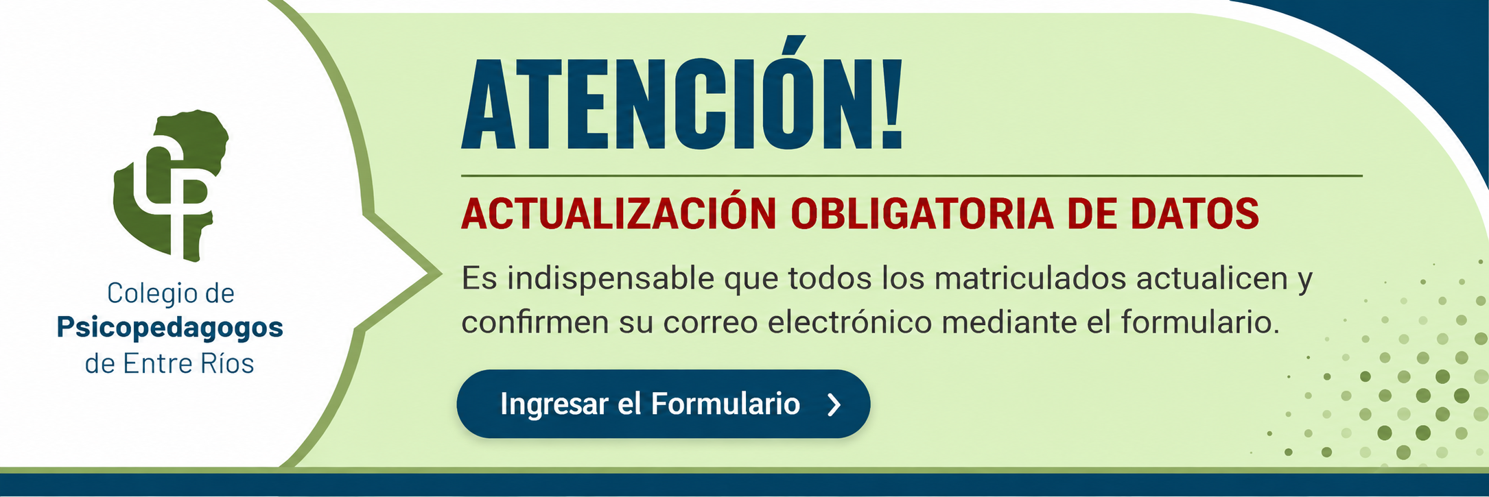 Actualización obligatoria de datos